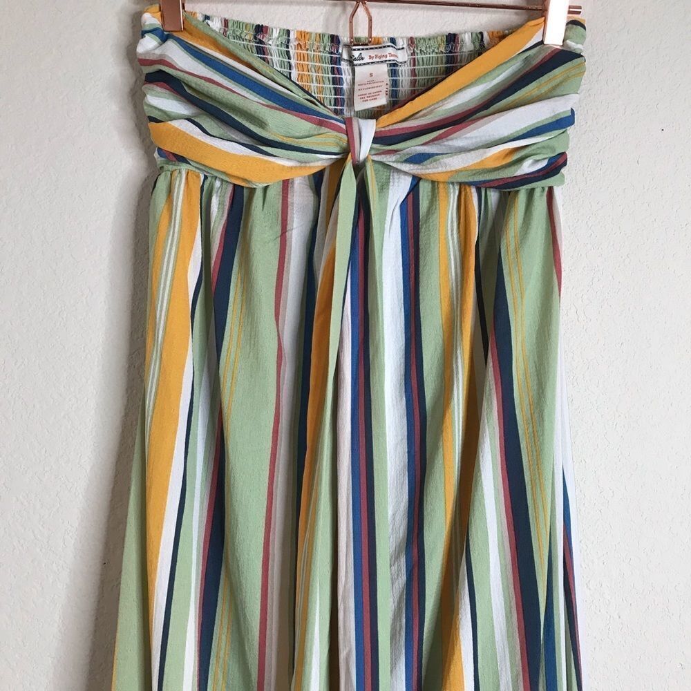 Striped strapless tiered bow front dress‎ - Picture 6 of 7
